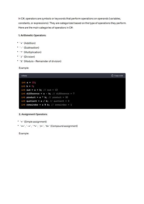 Image result for Operators C Sharp