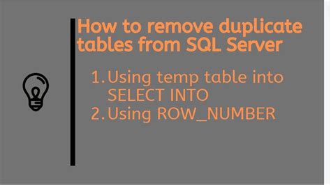 Bildergebnis für How to Eliminate Duplicate in SQL