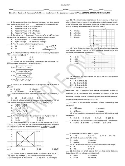 Image result for Grade 10 Math Assessment Test