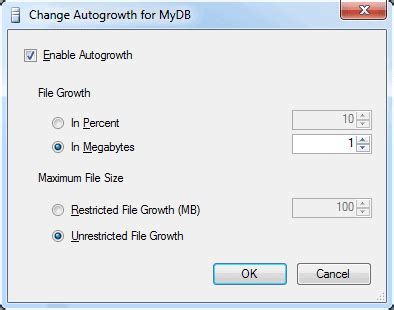 Image result for SQL Auto Grow Setting