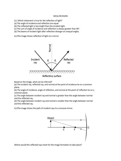 Image result for Reflection with Mirror Worksheet Multiple Choice Question Grade 6