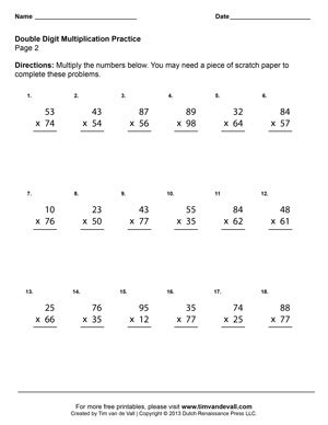 Image result for 4th Grade Double-Digit Multiplication Practice Worksheets
