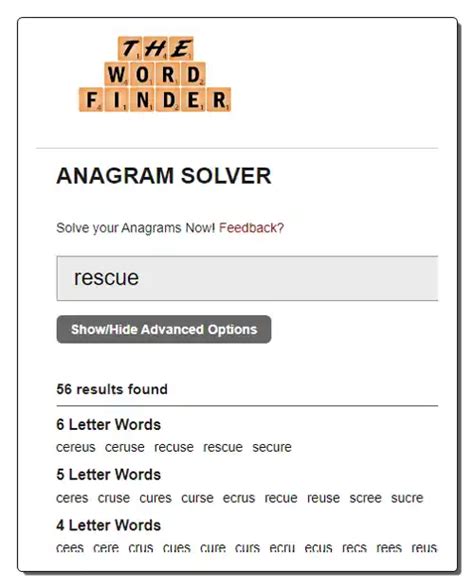 Anagram Solver All కోసం చిత్ర ఫలితం