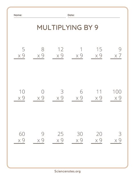6-9 Multiplication Facts Worksheets に対する画像結果
