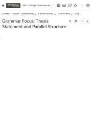 Image result for Parallel Thesis Statement Examples