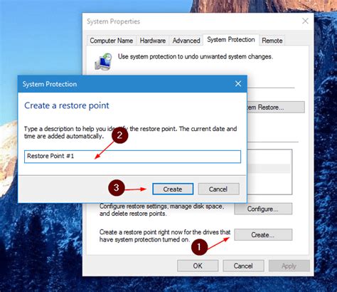 Afbeeldingsresultaten voor System Restore Point Create