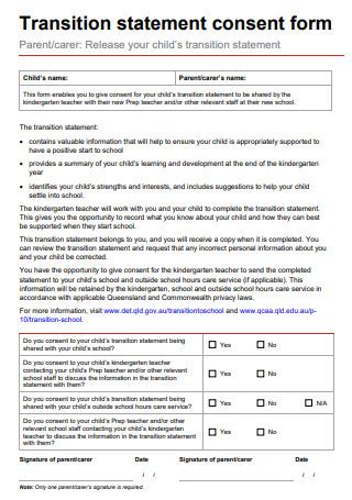 Image result for Transition Statement Examples