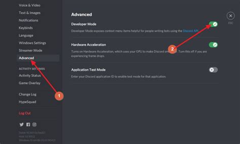 Image result for Discord Enable Developer Mode