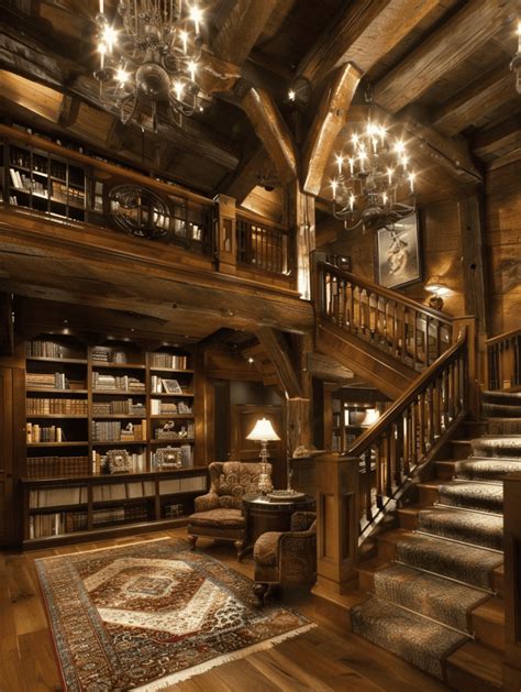 Image result for Traditional Library Design Home