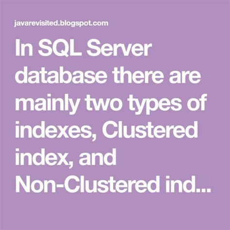 Image result for Difference Between Types of Indexing in SQL