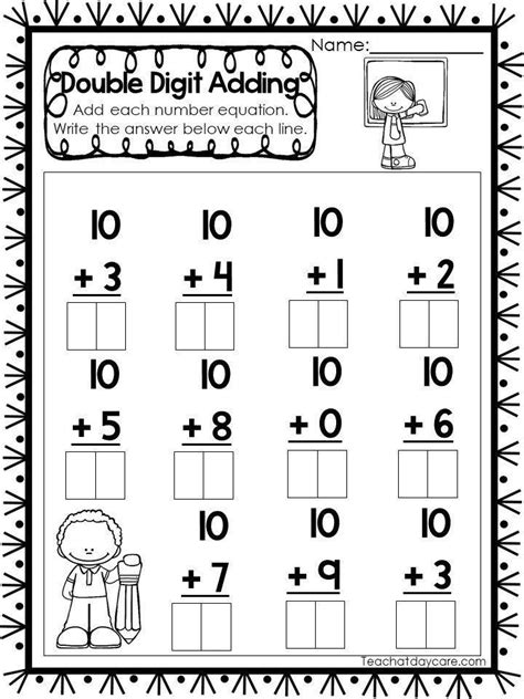 Image result for Easy Double-Digit Addition Worksheets