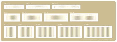 Image result for Transfer Grill Sizing Table