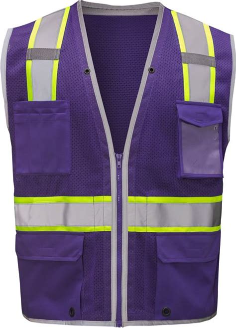 Image result for Puple Safety Vest with Reflective Stripes