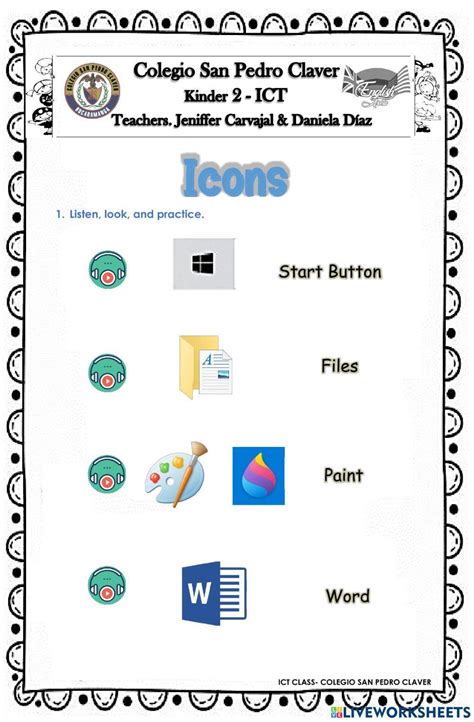 Image result for Computer Icons Worksheet