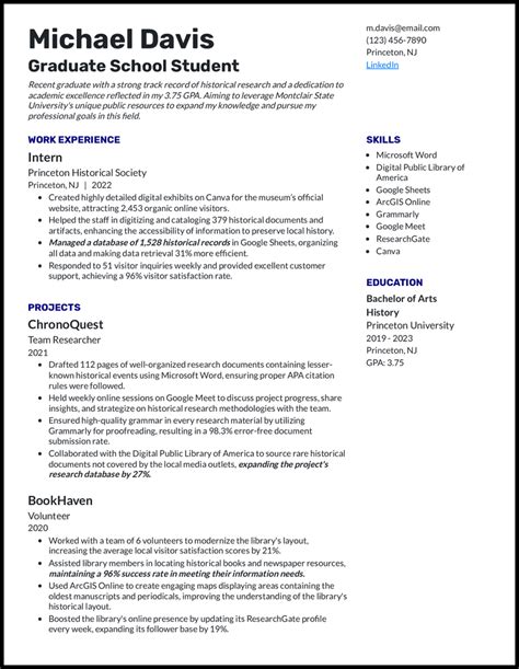 Afbeeldingsresultaten voor Graduate School CV Examples
