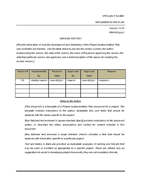 Image result for Project Implementation Framework Template