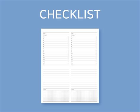 Image result for Printable Notebook Paper Checklist