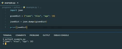 JSON Dictionary Example に対する画像結果