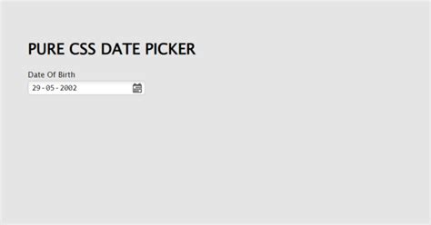 Image result for Date in HTML CSSS