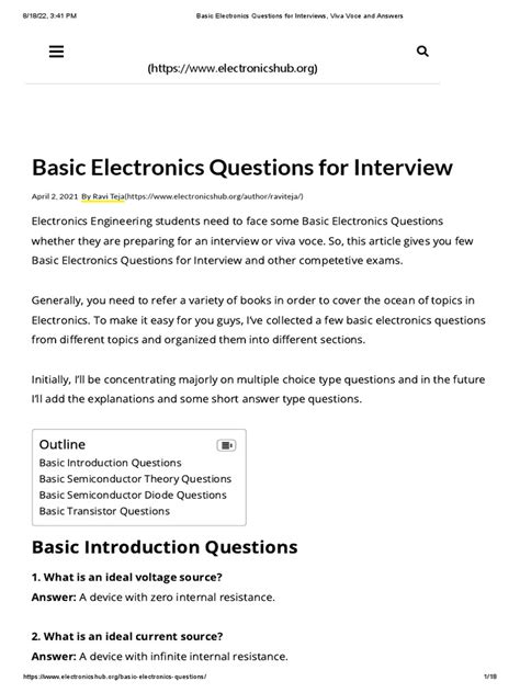 Interview Questions On Basic Electronics に対する画像結果