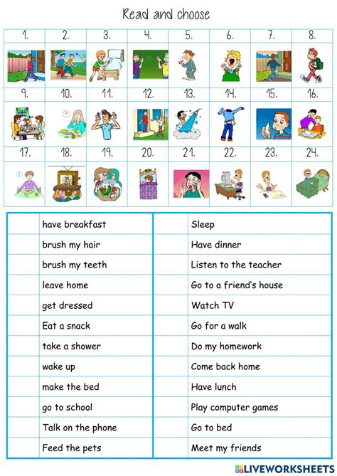 Image result for Routine Worksheet