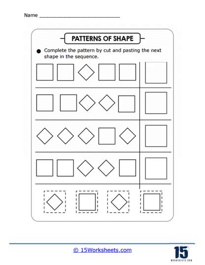 Geometric Shapes Patterns Worksheets に対する画像結果
