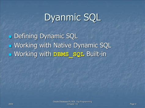Toradh íomhá ar Dynamic SQL in Oracle