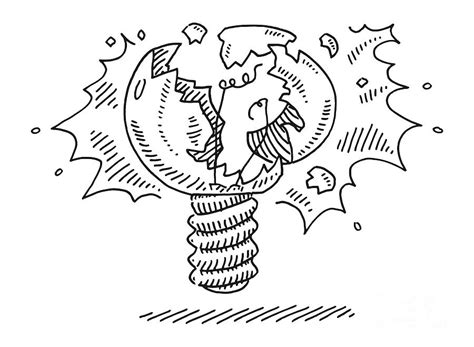 Image result for Exploding Light Bulb Drawing Realistic