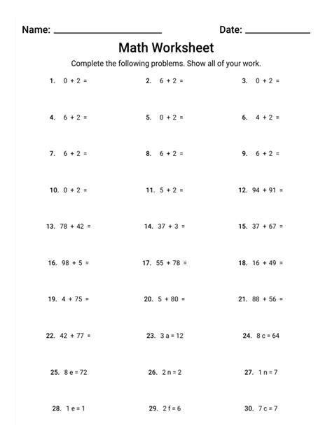 Image result for Generate Math Worksheet