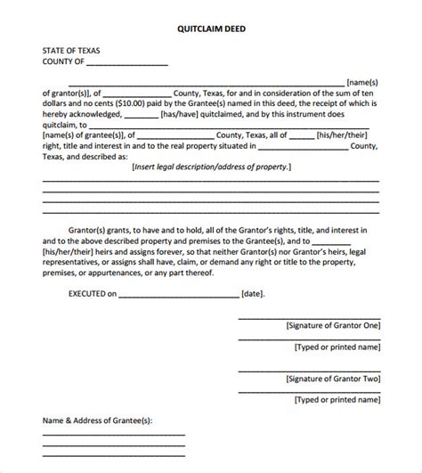 Image result for Quitclaim Deed Form Printable