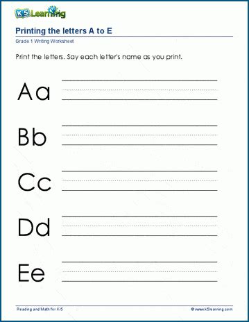 Toradh íomhá ar Learning How to Write Worksheets