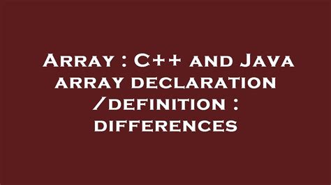 C++ Array Declaration に対する画像結果