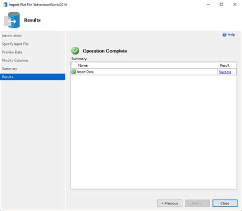Toradh íomhá ar SQL Wizard Import