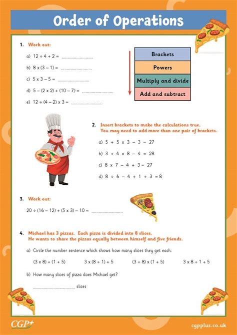 Image result for Order of Operations Worksheet for Grade 6