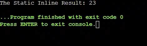 Toradh íomhá ar Write a Program to Implement Inline Function