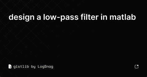 Low Pass Filter Matlab Code に対する画像結果