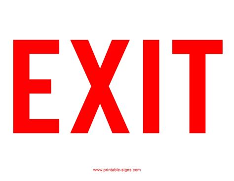 Exit Sign Red Text に対する画像結果
