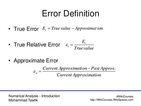 Image result for Relative Error Formula in Numerical Analysis