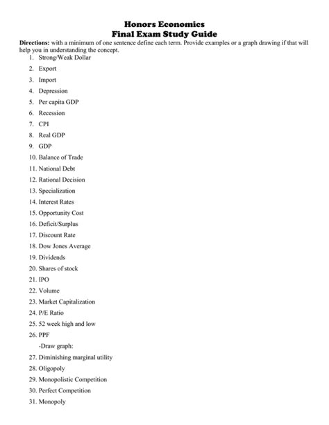 Economics Final Exam Study Guide に対する画像結果