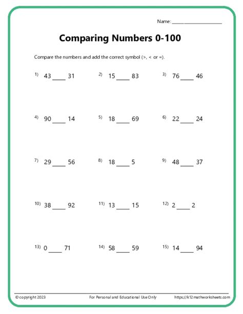 Image result for Comparing and Ordering Numbers Math Grade 1
