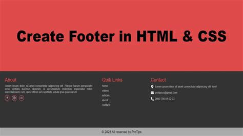Afbeeldingsresultaten voor How to Create a Footer in HTML and CSS