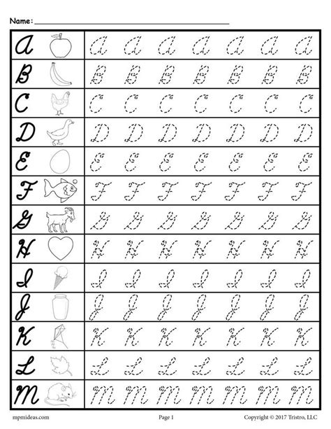 Cursive Capital Letters Practice Worksheets