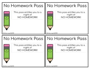 Image result for Homework Pass Printable