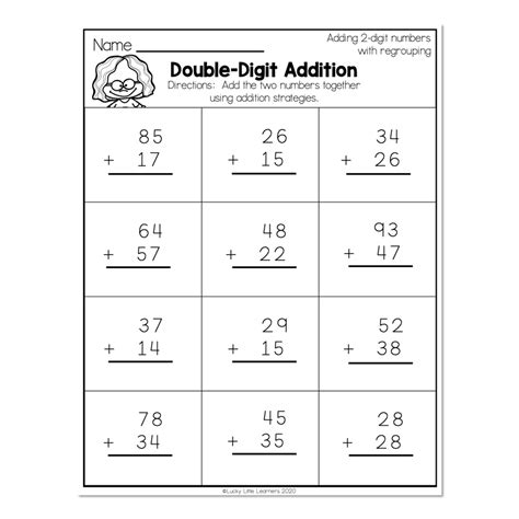 2-Digit Addition Math Sheet に対する画像結果