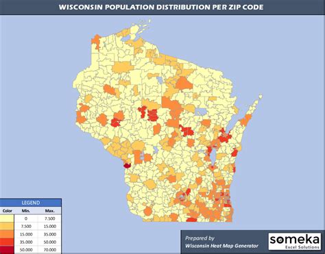 Image result for Wiscon Zip Code Map by County