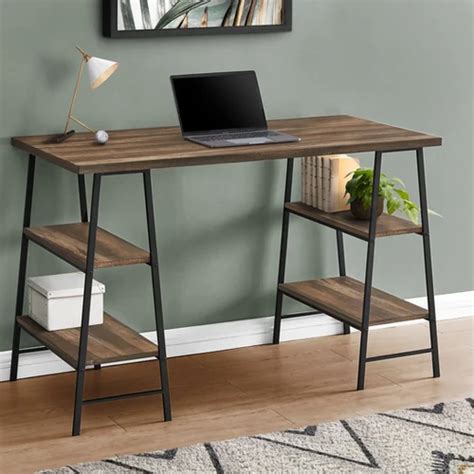 Wooden Desk with Shelves | Asana Abode