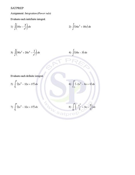 General Power Rule for Integration Worksheet に対する画像結果