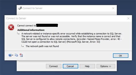 Image result for SQL Server Management Studio Errors Connection