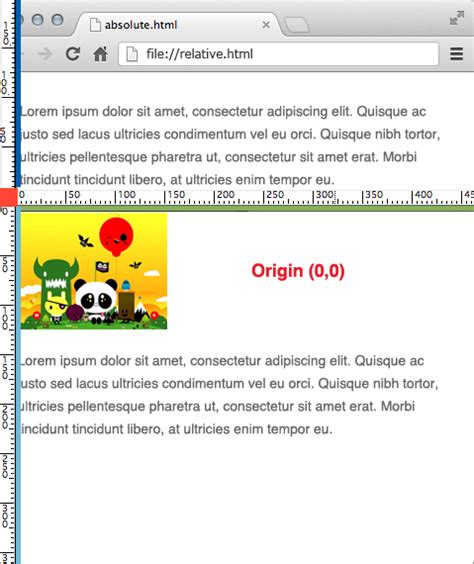Toradh íomhá ar Relative vs Absolute Positioning