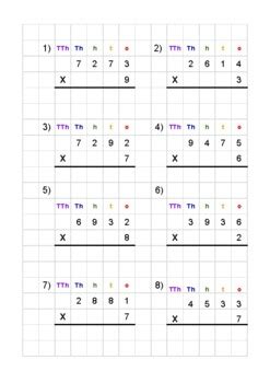 Multiplication with Missing Digits Coloumn Method に対する画像結果